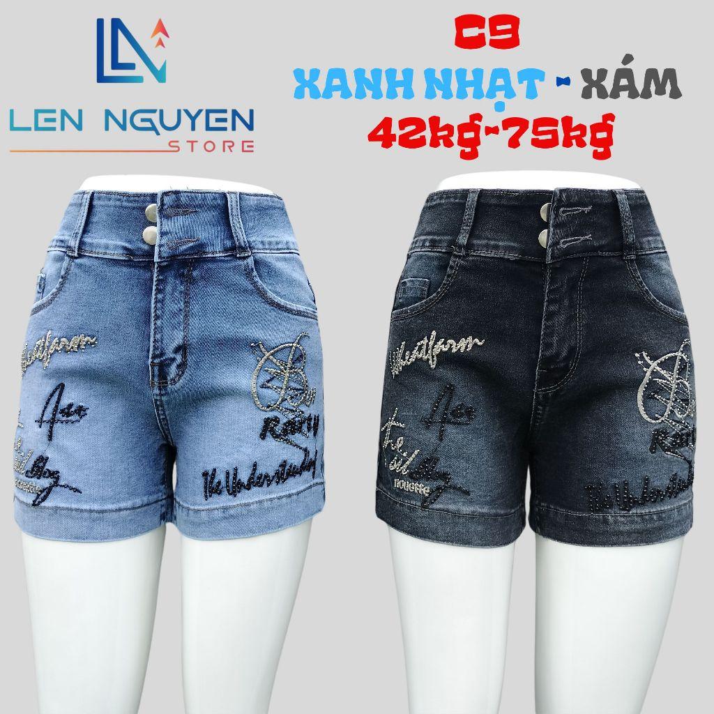 C9_Quần jean nữ, đùi, lưng cao, quần bò nữ dáng ôm, quần rin nữ có big size, cho 42kg đến 75kg,LEN NGUYEN STORE