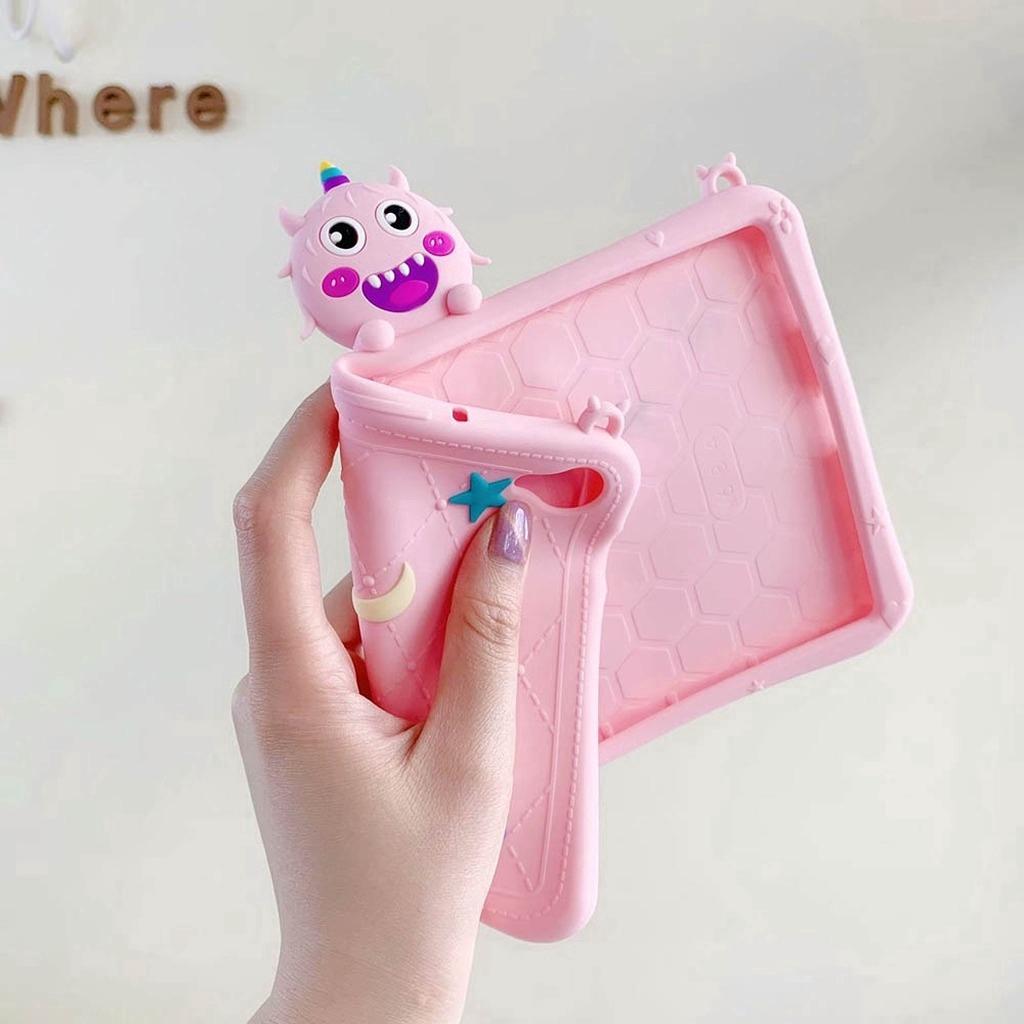 Ốp Lưng Silicone Mềm Chống Sốc In Hình Quái Vật Với Dây Đeo Cho Samsung Tab A7 10.4 Inch T500 / T505 / T507 2020