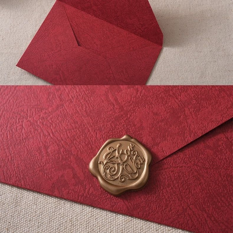 Phong bì kèm nhãn dán Niêm Phong 16*11.7cm màu hồng dùng đựng thiệp chúc mừng, Thiệp Mời Đám Cưới Đính Hôn Lãng Mạn Q1741