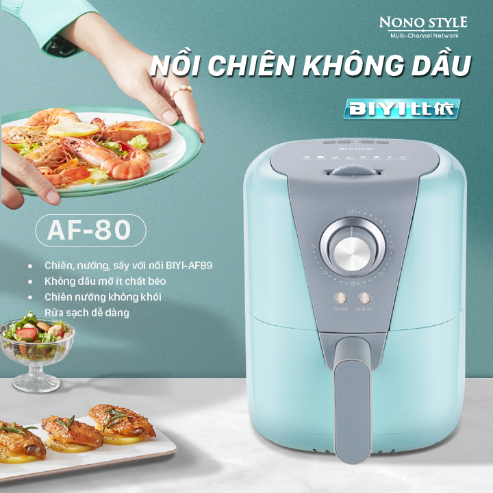 Nồi Chiên Không Dầu Mini BIYI AF-89 (1,5L) - Hàng Chính Hãng