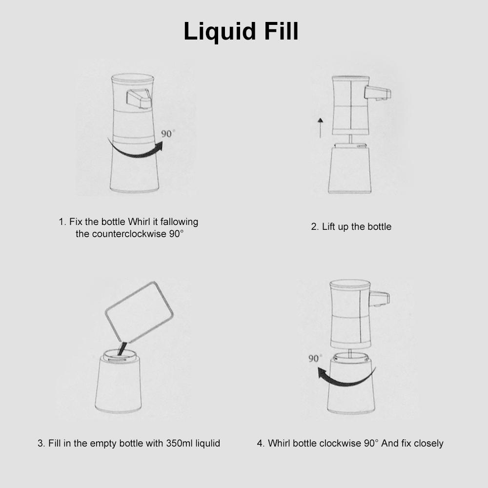 350ML Automatic Foaming Soap Dispenser Infrared Motion Sensor Hands Free Touchless Liquid Shampoo Shower Gel Soap Foam Pump for Kitchen Bathroom