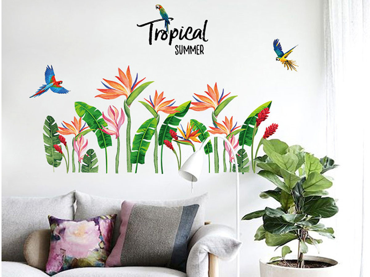 DECAL CHÂN TƯỜNG HOA CHUỐI
