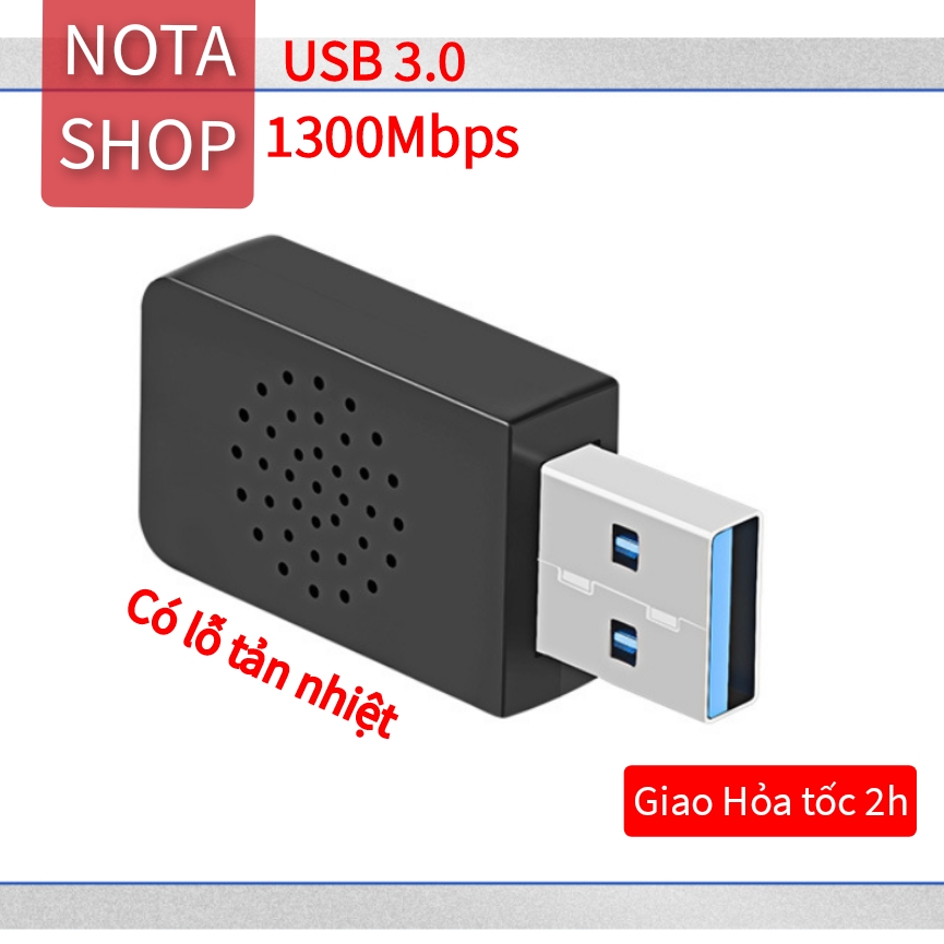 USB WIFI 3.0 AC 1200Mbps giúp Nâng cấp thu wifi 5G Gigabit -  cho máy bàn và laptop- BẢO HÀNH 3 THÁNG - Hàng nhập khẩu