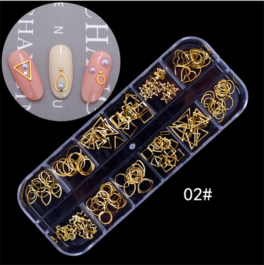 Set Trang Sức Gắn Móng Hỗn Hợp 12 Loại, Thiết Kế Kiểu Dáng Phong Phú Để Tạo Nhiều Phong Cách Nail Đẹp, Trẻ Trung, Cá Tính, Thiết Kế Thời Trang, Dễ Sử Dụng, Chất Liệu Đính Chắc Chắn