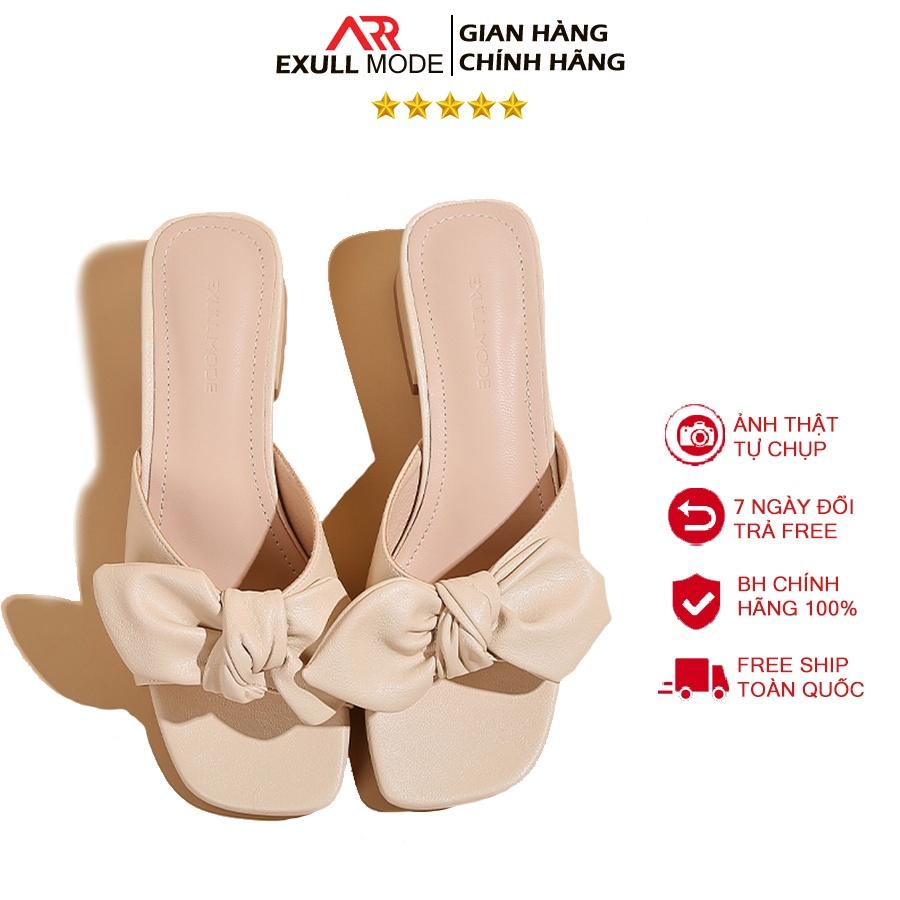 Sandals Nữ -Exull Mode kiểu dáng cao gót cao 3p chất liệu cao cấp kiểu dánh thắt nơ nữ tính 11165009