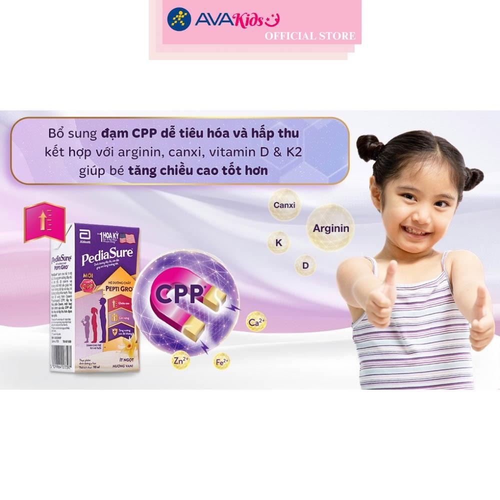 Lốc 4 hộp sữa pha sẵn Abbott PediaSure hương vani 110 ml (1 - 10 tuổi)