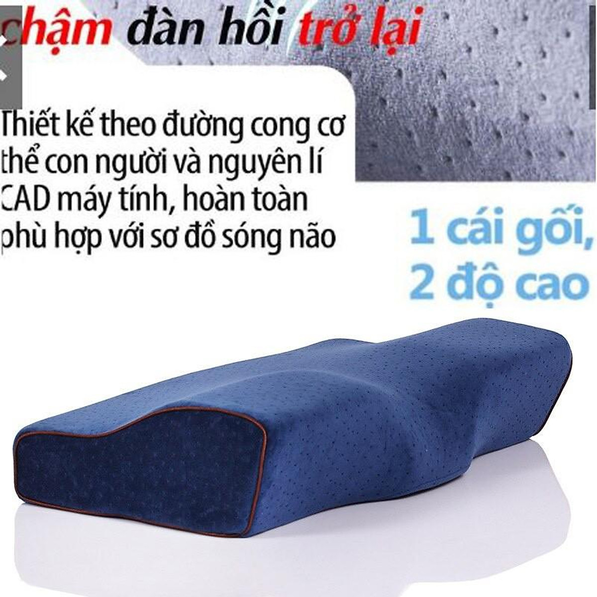 Gối chống đau cổ vai gáy, gối chống ngáy ngủ, được làm từ cao su non tự nhiên, hỗ trợ ngủ nhanh, ngủ ngon, Hàng Nhập Khẩu