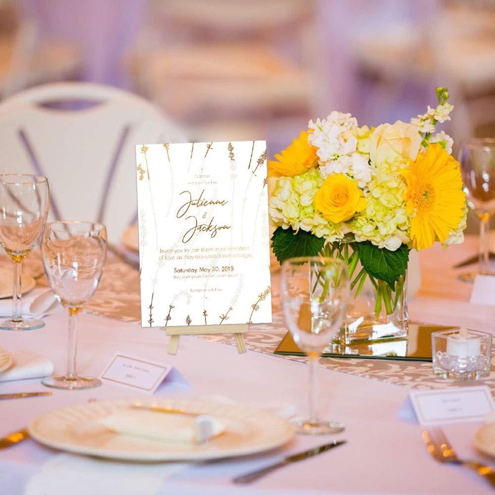 50x Wooden Tripod Easel Display Painting Table Number Stand Card 15.5x7.5cm