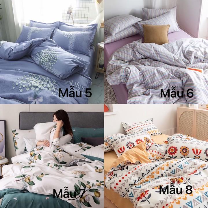 Bộ chăn ga cotton Hàn Quốc hoa nhí phong cách trang nhã, drap giường đẹp