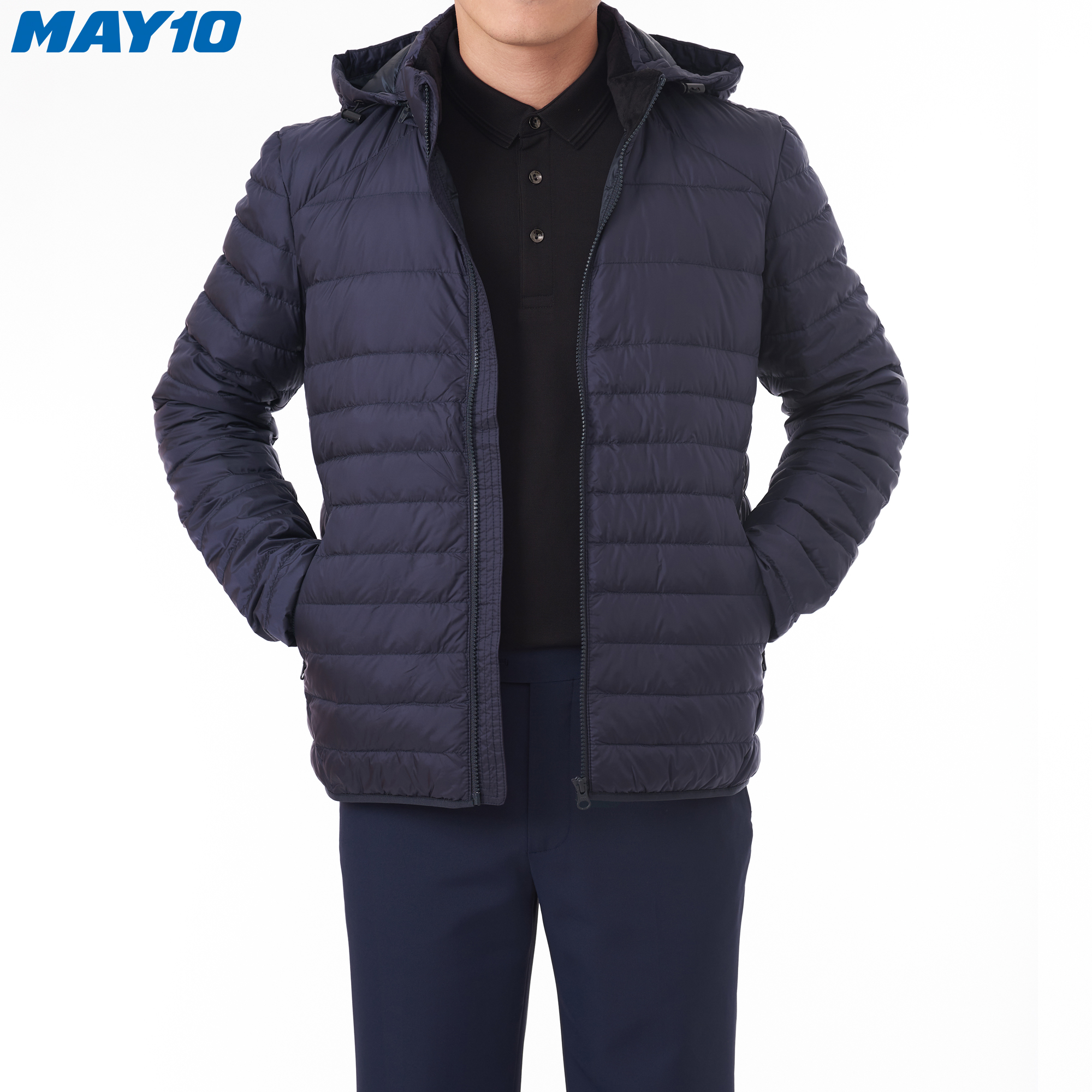 Áo khoác Jacket lông vũ nam (có mũ) May 10 mã 030121402LG màu NAVY