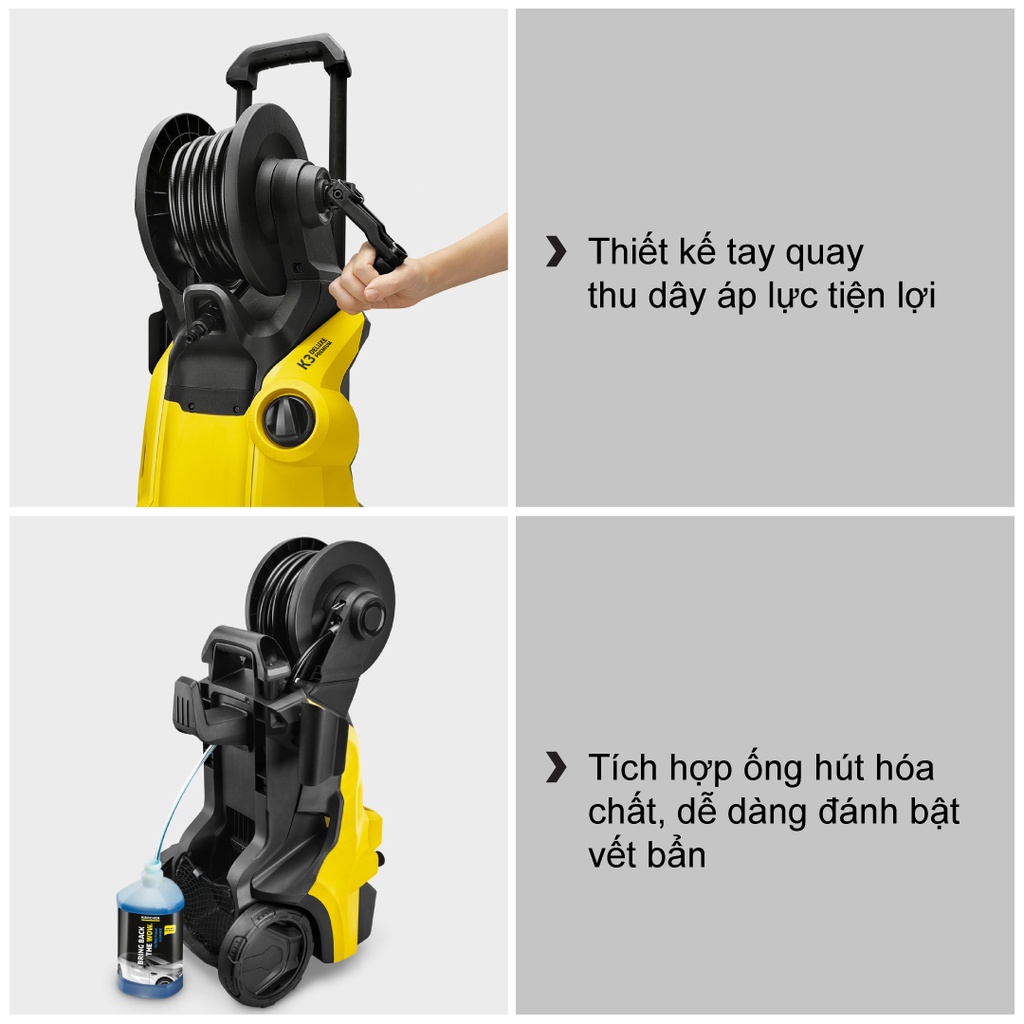 Máy xịt rửa xe Karcher K3 Deluxe Premium động cơ từ