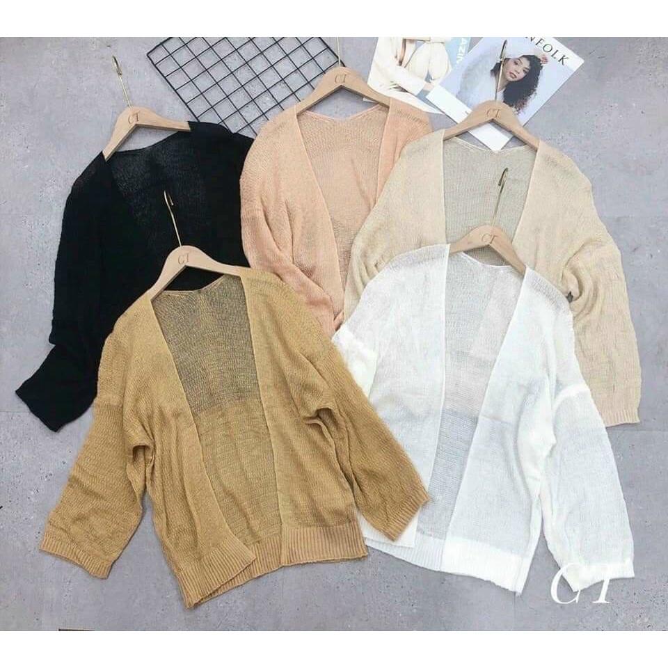 Áo Khoác Cardigan Len mỏng Cho Nữ Phong Cách Ulzzang Phù Đi Đà Lạt, Dạo Biển hàng Quảng Châu