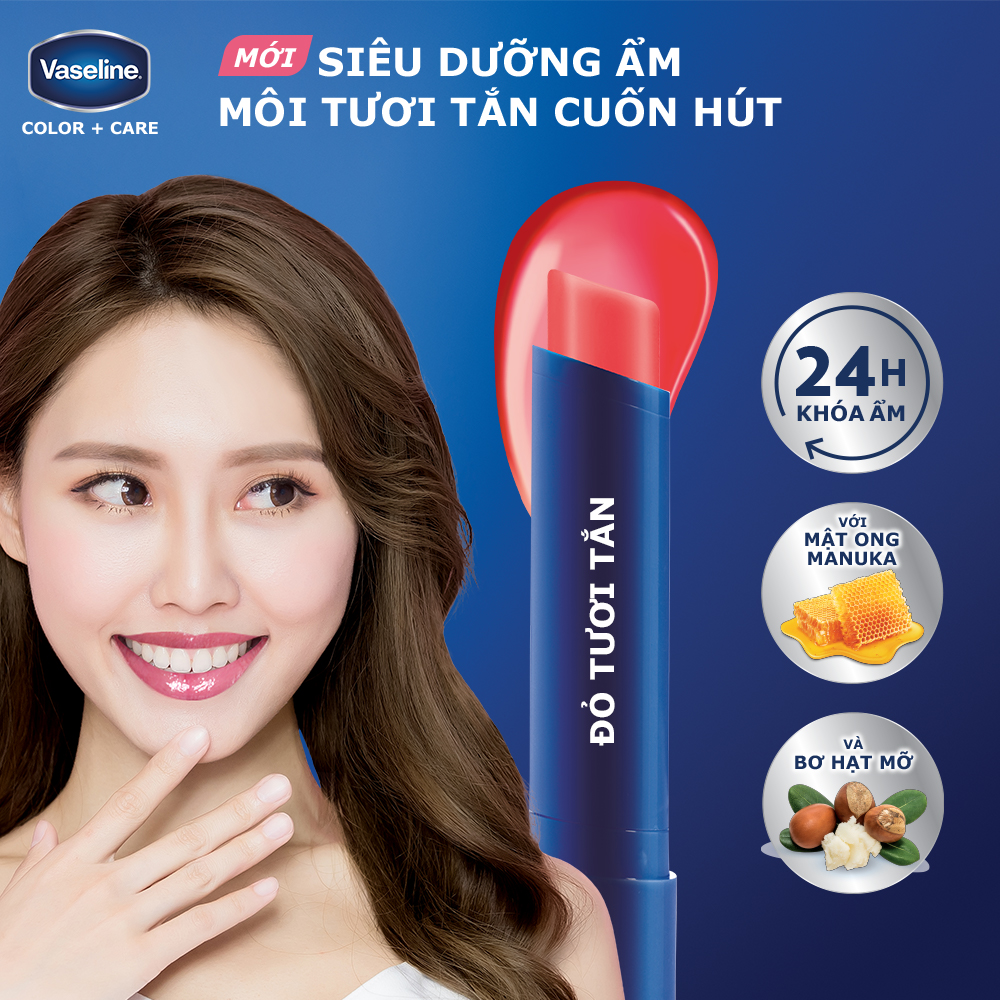 Son dưỡng môi Vaseline Colour+Care Kissing Red 3g