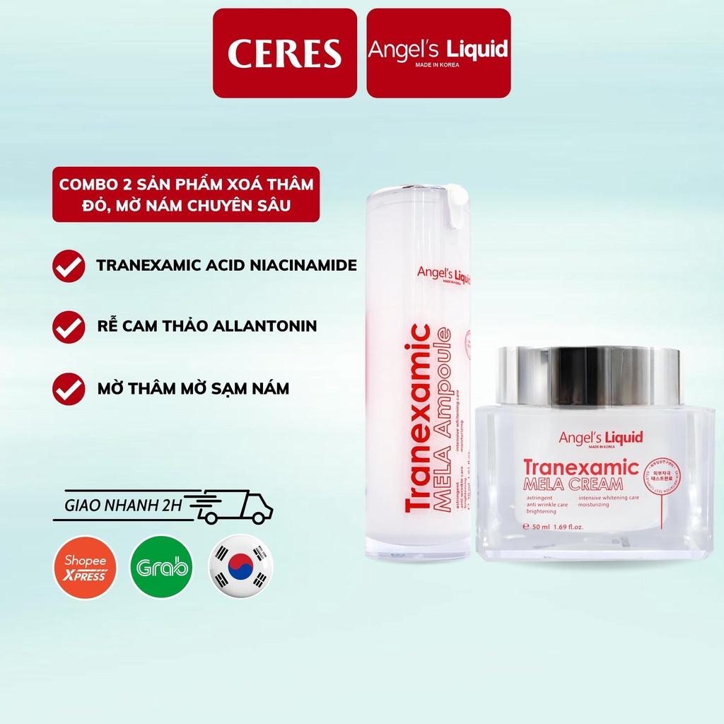 Combo 2 Angel's Liquid Tranexamic Mela Mờ Sạm Thâm Nám Chuyên Sâu  ( Serum Tranexamic 30ml + Kem Nám Tranexamic 50ml )