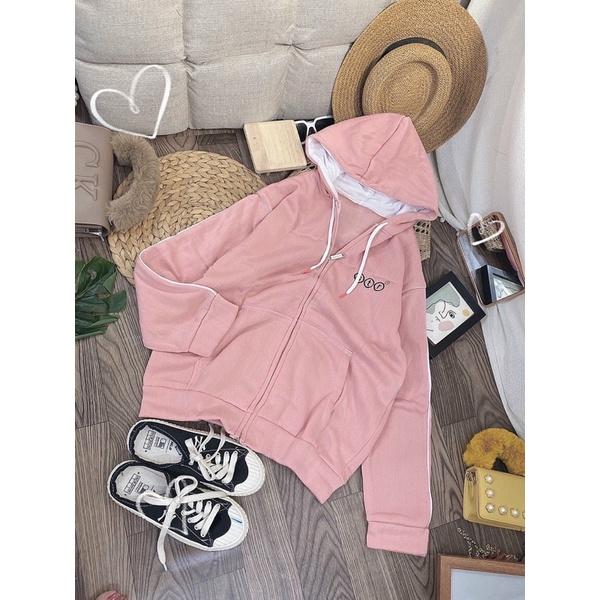Áo khoác nỉ ngoại có nón sọc viền unisex ulzzang nam nữ AN524