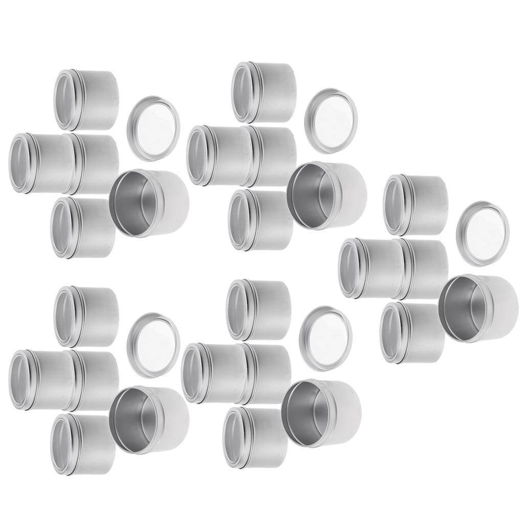 25Pc 100ml Empty Cosmetic Pots Lip Balm Container Jar Aluminum Tin Screw Lid