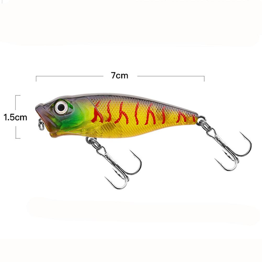 Popper Fishing Lure 7cm 8.5g Hard Bait Artificial Topwater Bass Trout Pike Wobbler Tackle Lure With 2 Treble Hooks