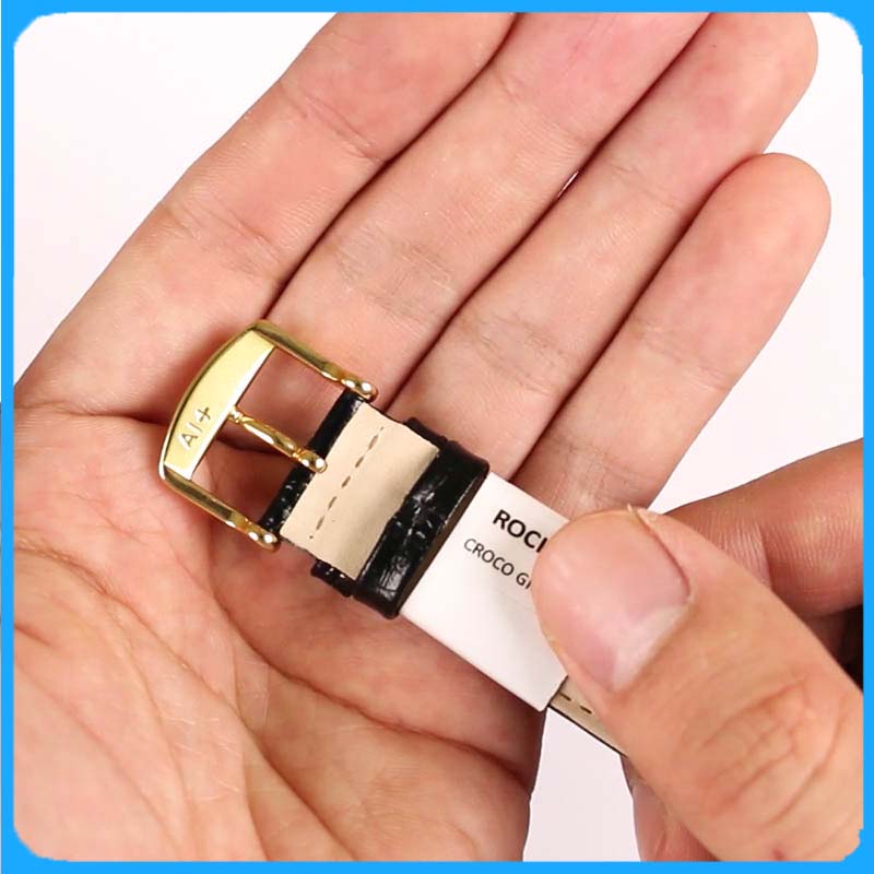 Dây Da Đồng Hồ ZRC Pháp Dòng CHELSEA Da Bò Dập Vân Cá Sấu Đen