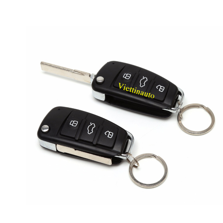 Bộ khóa cửa thông minh khóa điều khiển từ xa đóng mở cửa xe hơi 12V Chìa khóa gấp, Bộ lock cửa xe hơi, Remote đóng mở cửa ô tô từ xa Mẫu VTK-06