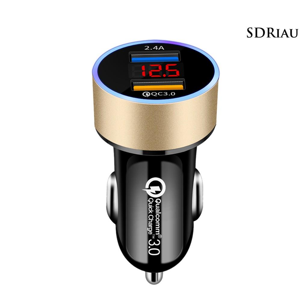 Củ Sạc Trên Xe Hơi 5vqc3.0 + 2.4a Với Hai Cổng Usb