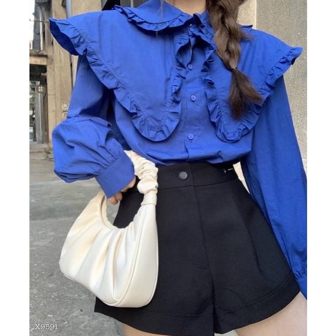 SET ÁO SƠ MI CỔ BÈO KÈM SHORT