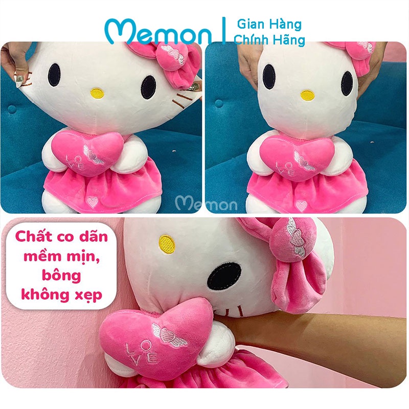 Gấu Bông Mèo Kitty Thiên Thần Cao Cấp Memon, Mèo Kitty Bông Cho Bé Gái