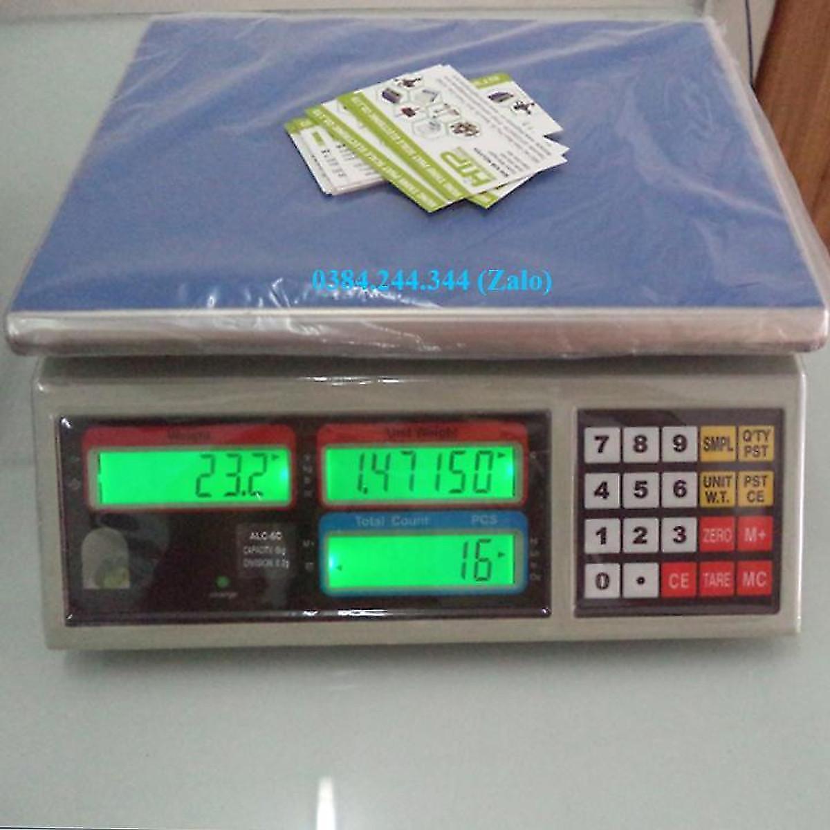 Bộ sản phẩm cân kiểm tra cảnh báo gồm cân điện tử đếm ALC 3kg/0.1g và đèn còi cảnh báo Đỏ -Vàng -Xanh