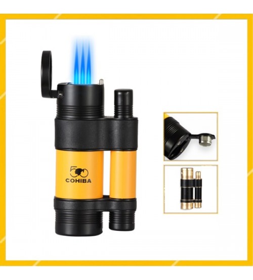 Hộp Qụet Bật Lửa Khò 3 Tia Kiêm Đục COB127 Đẹp Độc Lạ Lửa Khò Mạnh Mẽ