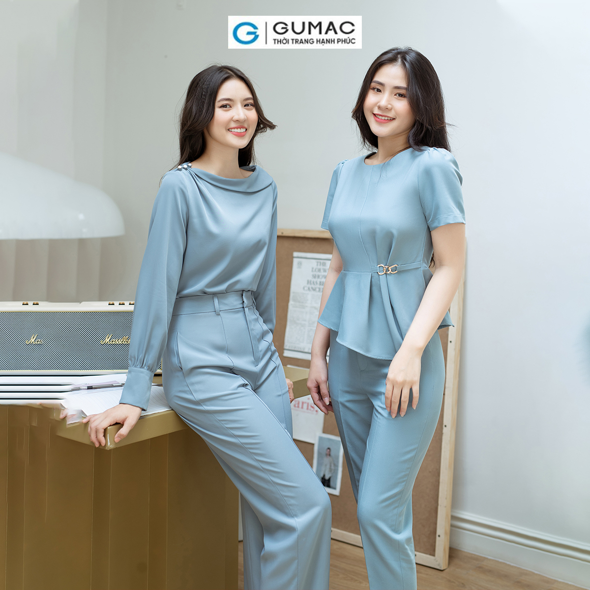 Áo kiểu khoét vai GUMAC AD08058