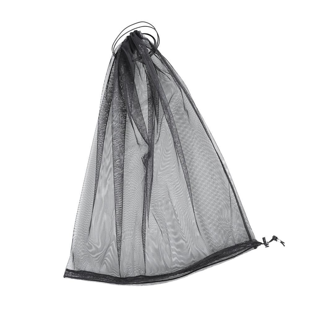 2 Pieces Black Double End Open Mosquito Bug Head Hat Net Insect Mesh Travel Camping Fishing High Quality
