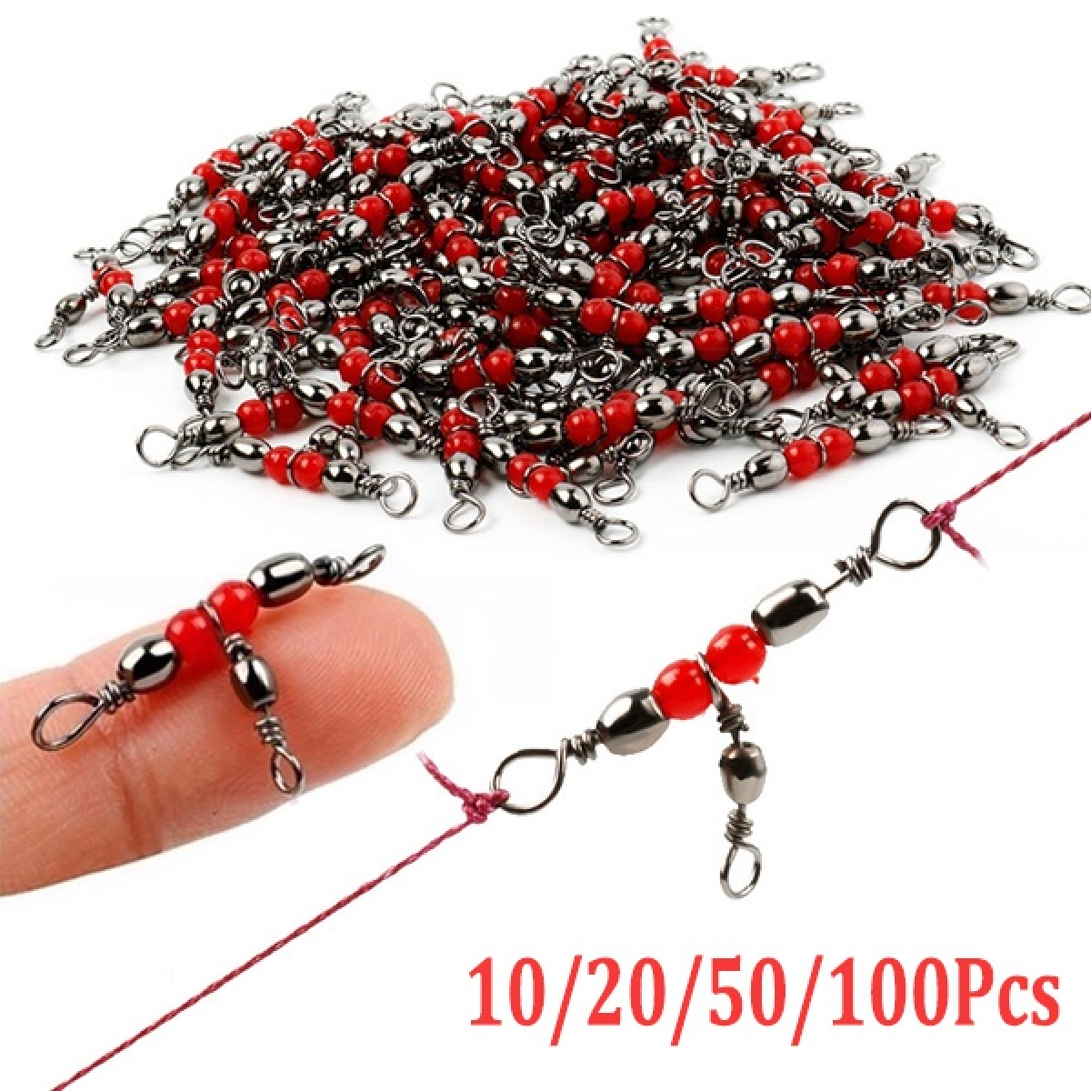 10/20/50/100Pcs Fishing Tools Swivel Pin Connector 3 Way Fishing Swivel Rolling Swivels Brass Barrel Triple Swivels Bearing Connector Solid Ring Fishing Accessories