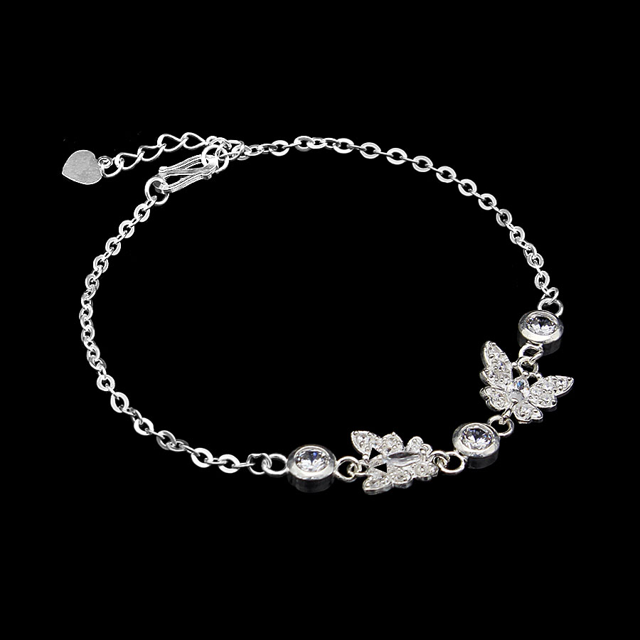 Lắc Tay Nữ Bạc Hiểu Minh LTU531 - Bướm Xinh - Bảo Hành Vĩnh Viễn