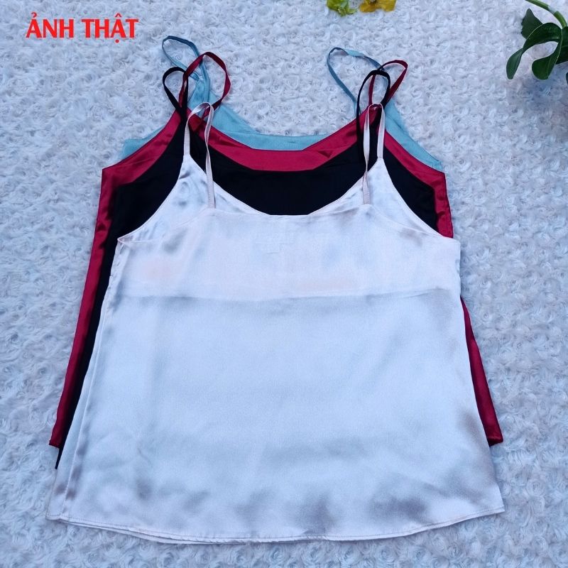 Áo 2 Dây Nữ New Design Đính Ngọc Trai Mẫu Mới, Lụa Satin Mịn Mát, Phong Cách Vintage Trẻ Trung, Áo Có Nhiều Màu Và Đủ Size AO0004