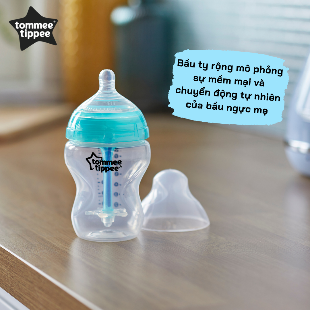 COMBO Bình sữa siêu chống đầy hơi kèm báo nhiệt Tommee Tippee Advanced Anti-Colic 150ml và 260ml