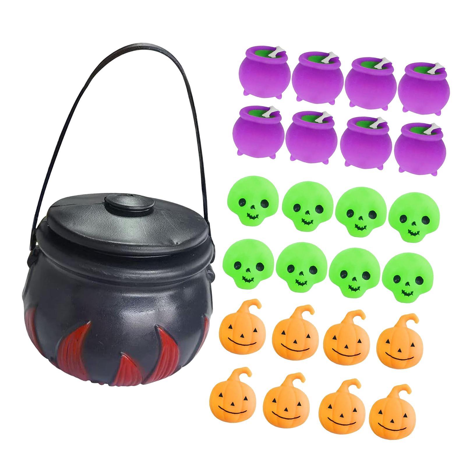 24x Halloween Toys in A Pot Stress Reliefing Toys for Family Gifts