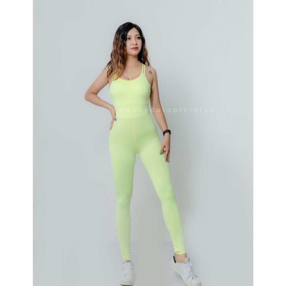 Jumpsuit thể thao tập yoga, gym có mút ngực vải đẹp