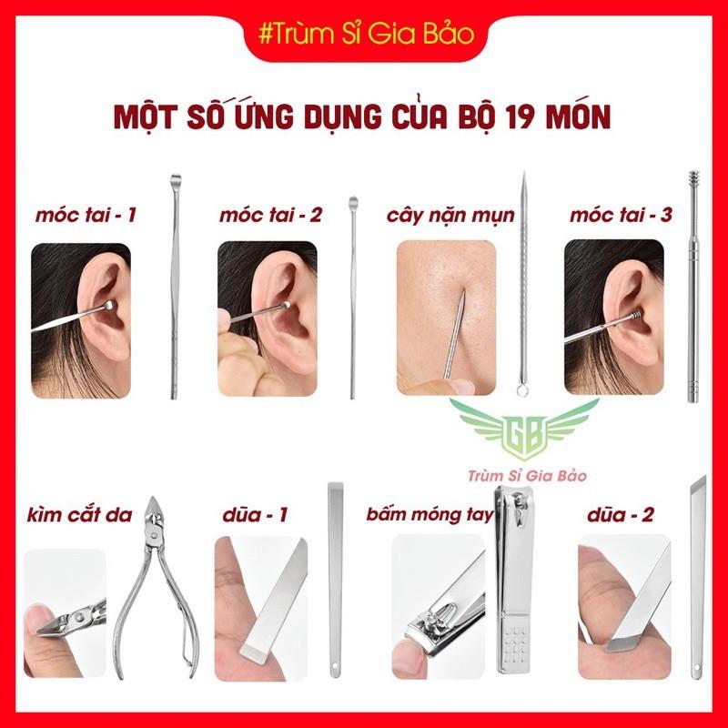 Bộ bấm móng tay làm đẹp 19 chi tiết , bộ kìm bấm móng gọn nhẹ , tiện dụng sang - xịn - mịn