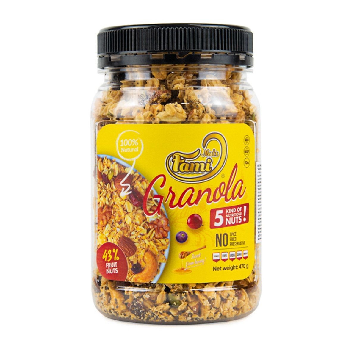 HẠT DINH DƯỠNG NGŨ CỐC GRANOLA FAMINUTS - Hũ Nhựa 470g - Ngũ Cốc Giảm Cân