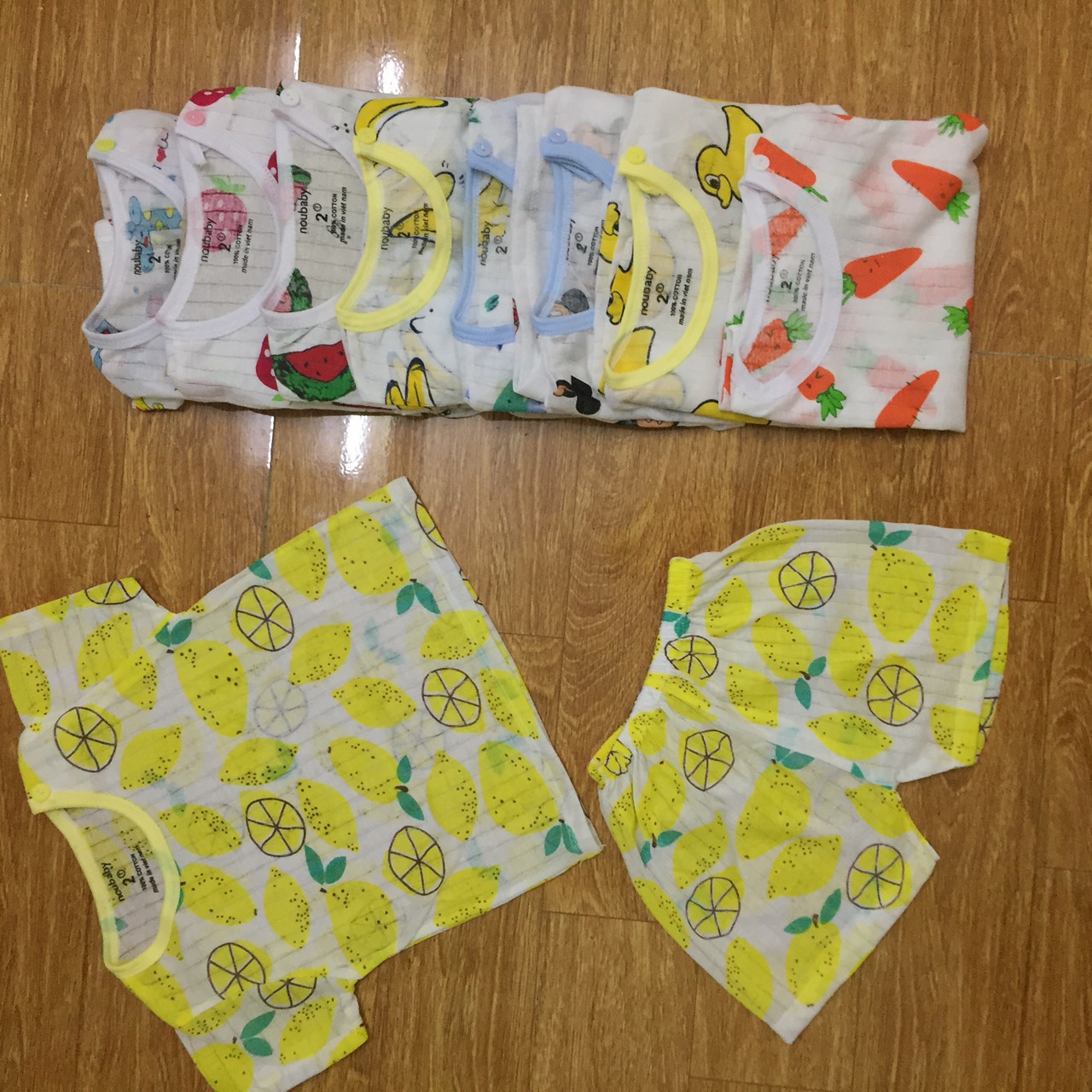 Combo 5 bộ Cotton Giấy đủ size cho bé từ 5-18kg có họa tiếtsiêu yêu cho cả bé trai và gái