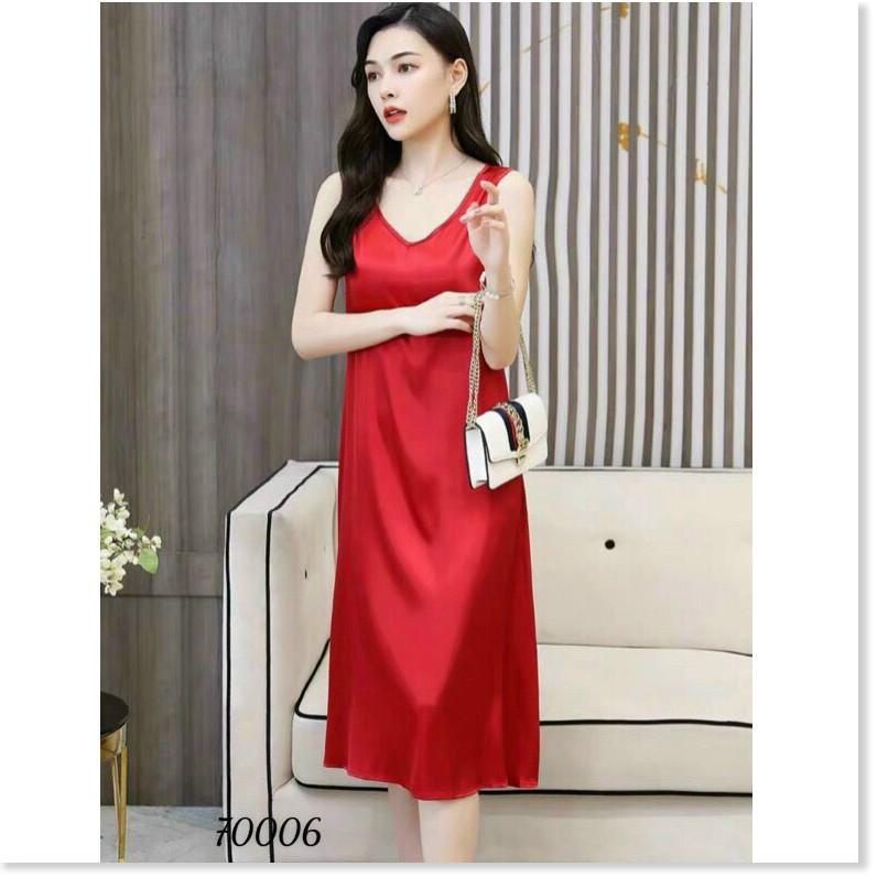 ĐẦM SATIN HỌA TIẾT TRƠN NHƯNG KHÔNG KÉM PHẦN SANG TRỌNG KHÁNH AN STORE