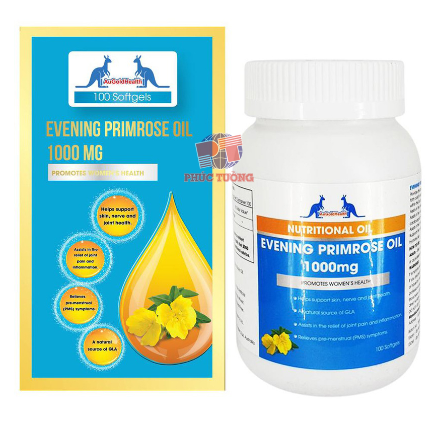 0131263 AUGOLDHEALTH Viên Uống Tinh Dầu Hoa Anh Thảo 1000mg Hộp 100 viên