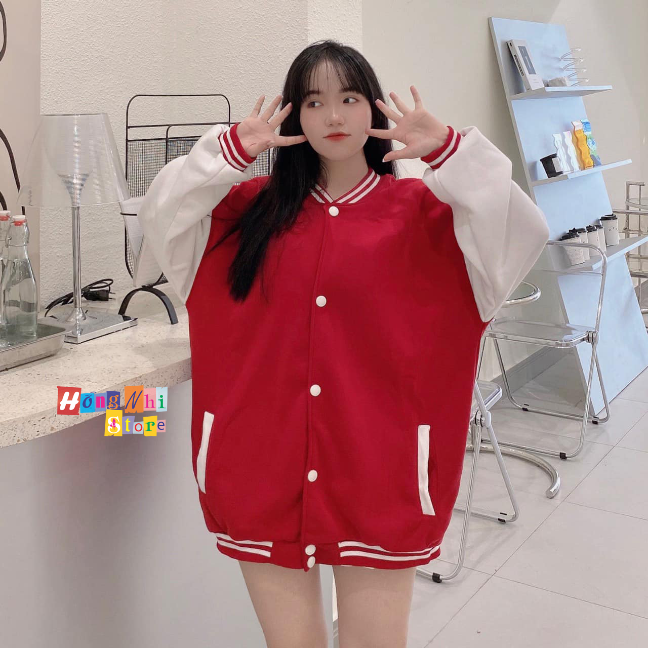 Áo Khoác Bomber Trơn Phối Tay Màu Ulzzang Unisex Dáng Rộng Nam Nữ - MM - M