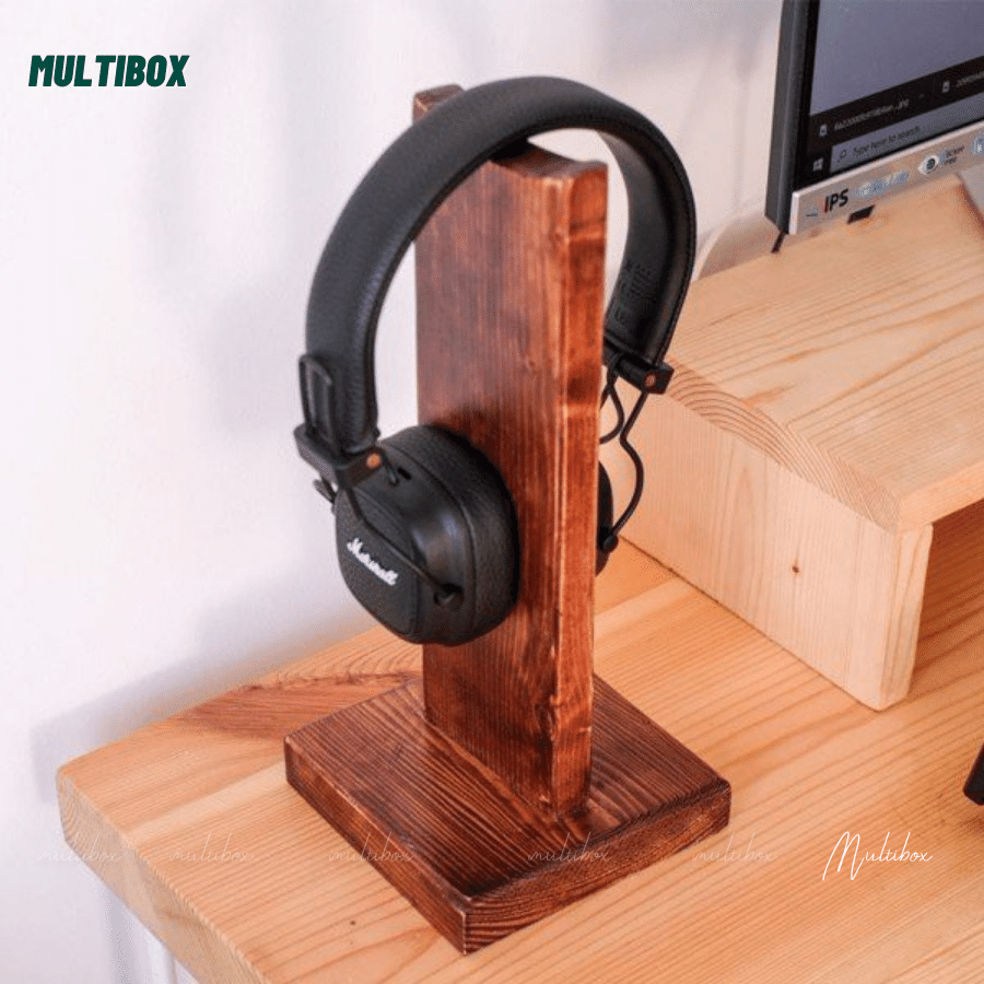 Giá Treo Tai Nghe Gỗ Hiện Đại Kiểu Dáng Tối Giản, Kệ Headphone Decor Góc Làm Việc