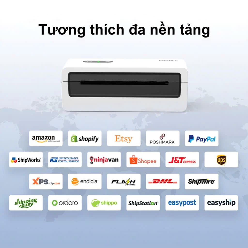 Máy In Đơn Hàng HPRT N43BT Tốc độ cao Tặng khay đựng giấy - Hàng chính hãng