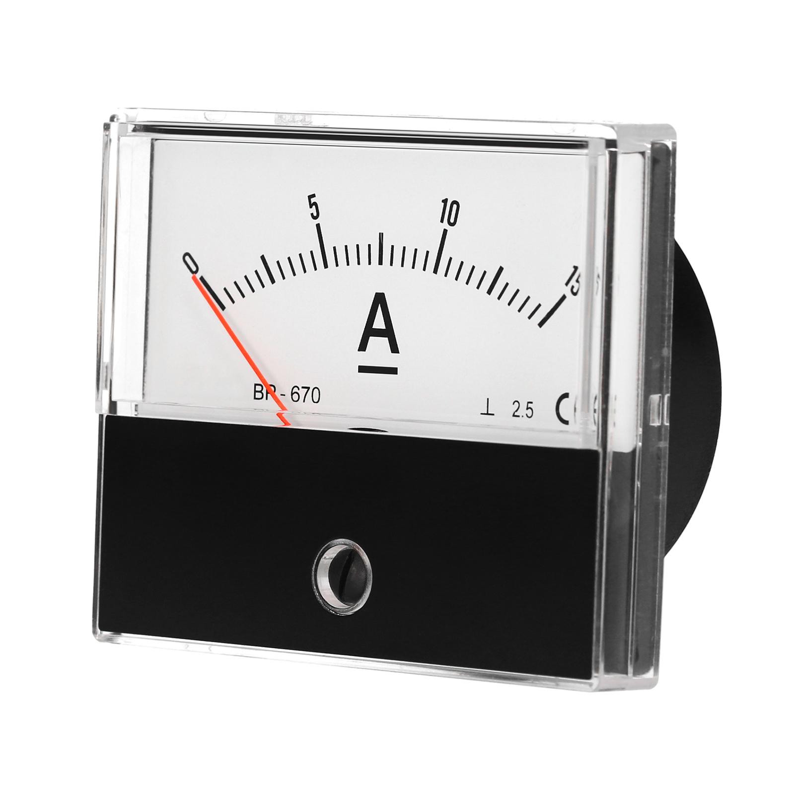 Analog Current Panel Meter Ammeter Gauge Class 2.5 Accuracy DC 0-15A Analog Ammeter Ampere Measurement Tester Gauge