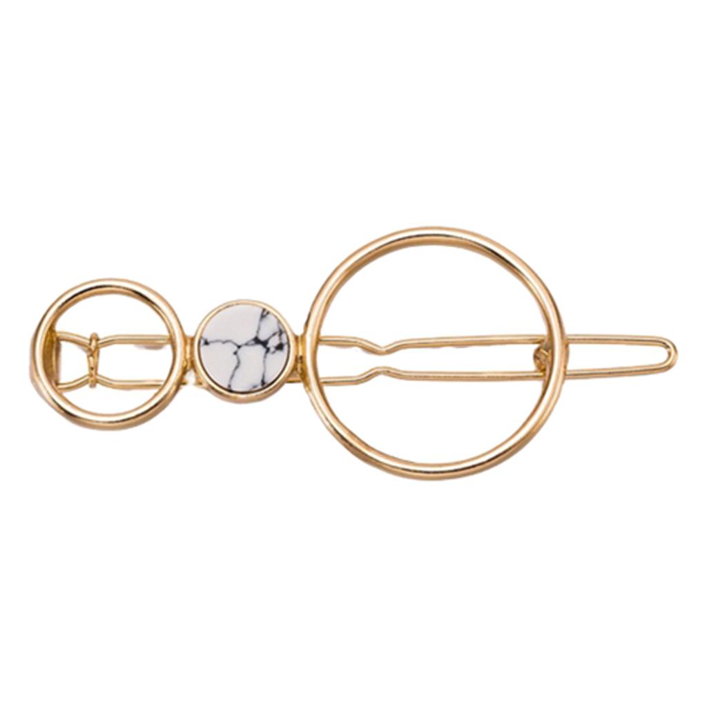 2 Pcs Women's Girls Geometric Hollow Hair Clip Howlite