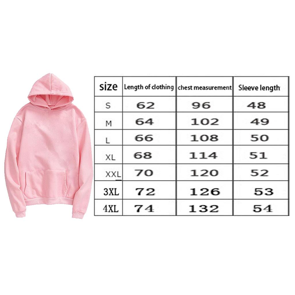 Womens Mens Hooded Fleece Sweatshirt Casual Basic Pullover Sweatshirt M-3XL