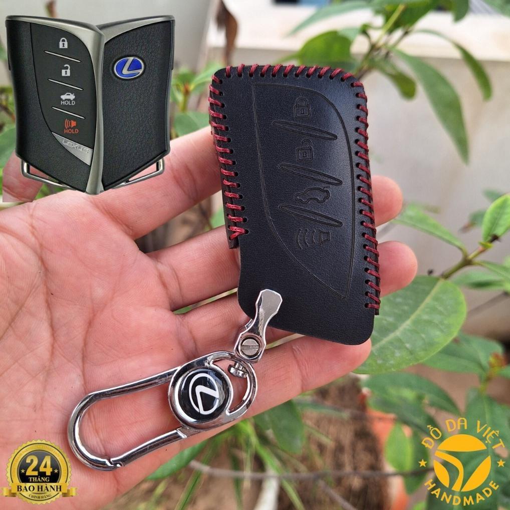 Bao da chìa khoá Lexus handmade da thật 100% - Lexus ES, LS, LC, UX bảo hành 2 năm, đỏ đô