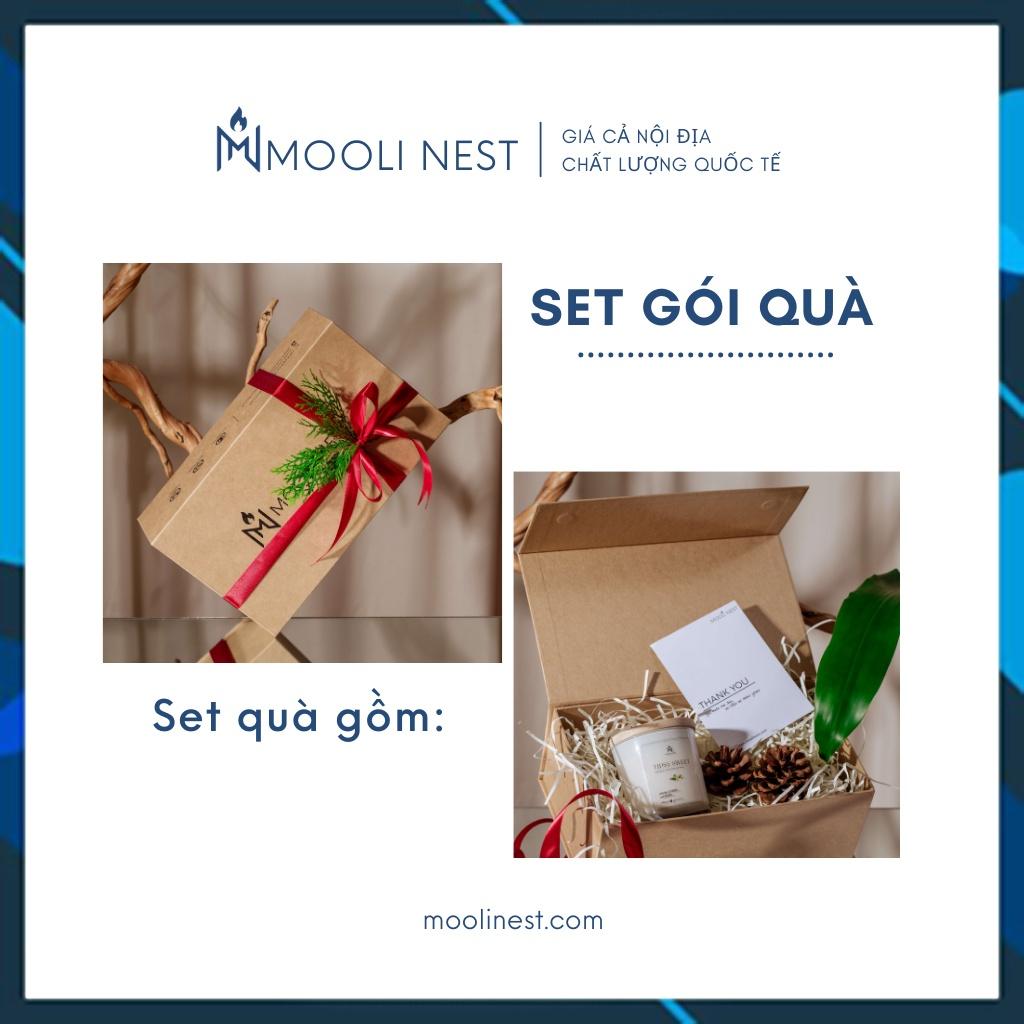 Nến thơm thư giãn, trang trí nội thất MOOLI NEST sáp đậu nành - hương Vanila và Lúa Mạch cao cấp xuất khẩu châu Âu