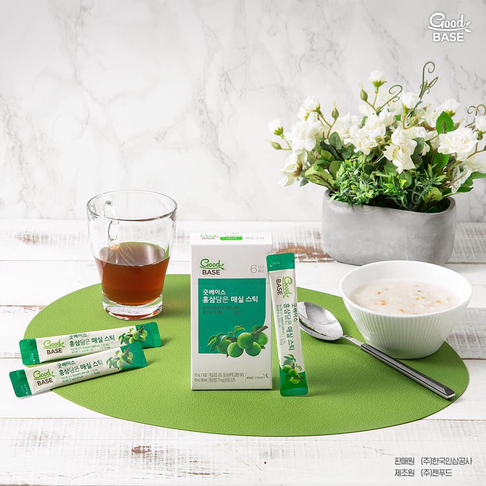 Nước Hồng sâm & Mơ xanh Good BASE KGC Cheong Kwan Jang Hàn Quốc - Giúp cải thiện miễn dịch, làm đẹp da và tốt cho hệ tiêu hóa